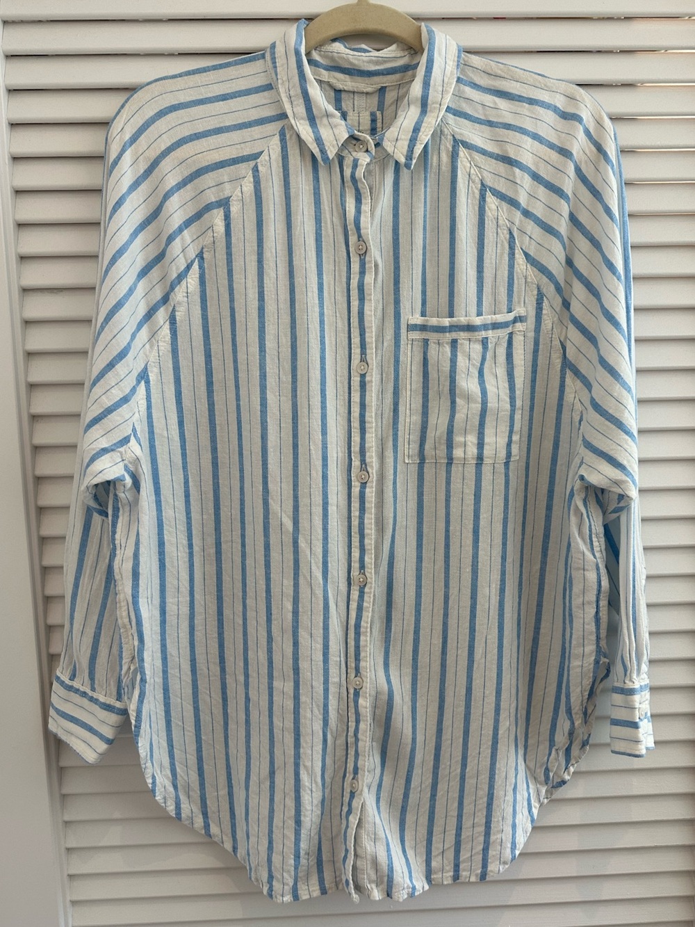 Aerie Pool-to-Party Linen Blend Cover Up Shirt